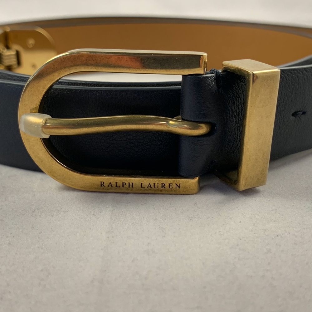 Ralph Lauren Purple Label Navy leather Belt